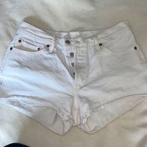 White Levis 501 shorts